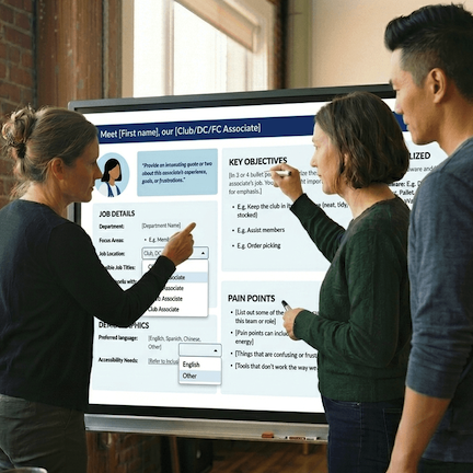 Research operations lead running an onboarding session